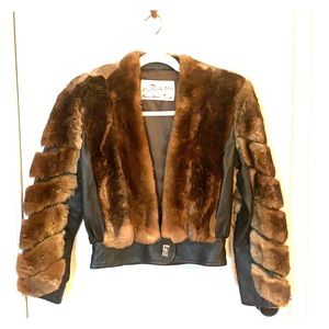 Vintage Fur and Leather cropped jacket